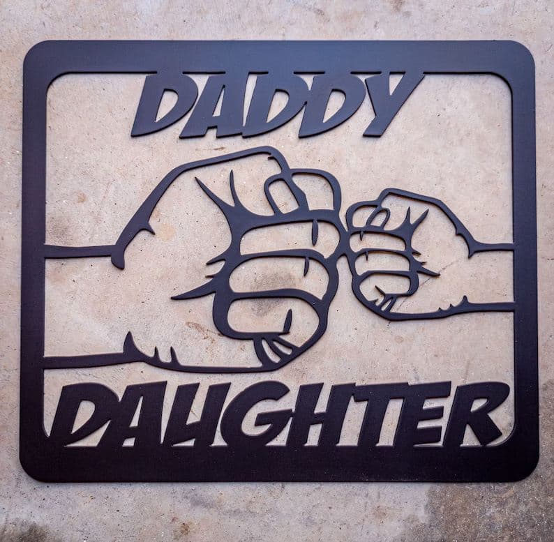 Powder-coated fist-bump sign